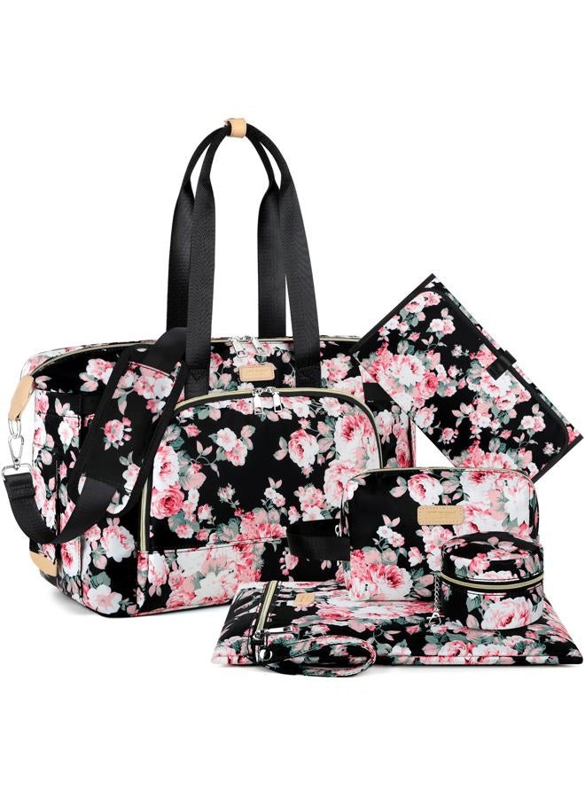 ITIEZY Diaper Bag Tote for Baby 7Pcs - Large Mommy Bag with Portable Changing Pad, Pacifier Case and Organizer Pouches, Multifunctional Hospital Bags for Labor and Delivery Travel Baby Bag for Boy Girl - Image 1