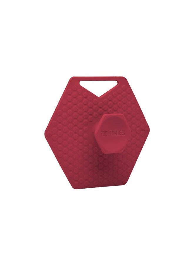 TOOLETRIES - Body Scrubber - Silicone Exfoliating Scrubber - Bathroom & Shower Accessories for Men, Travel Essentials for Men - Durable & Long Lasting Body Wash Scrubber for Men - Burgundy - Image 1