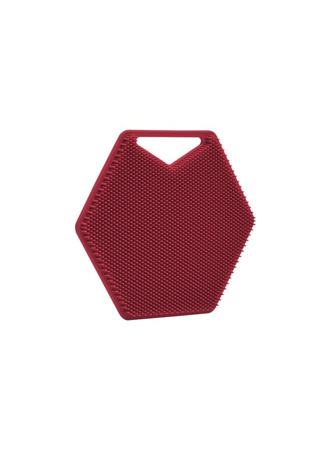 TOOLETRIES - Body Scrubber - Silicone Exfoliating Scrubber - Bathroom & Shower Accessories for Men, Travel Essentials for Men - Durable & Long Lasting Body Wash Scrubber for Men - Burgundy - Image 1