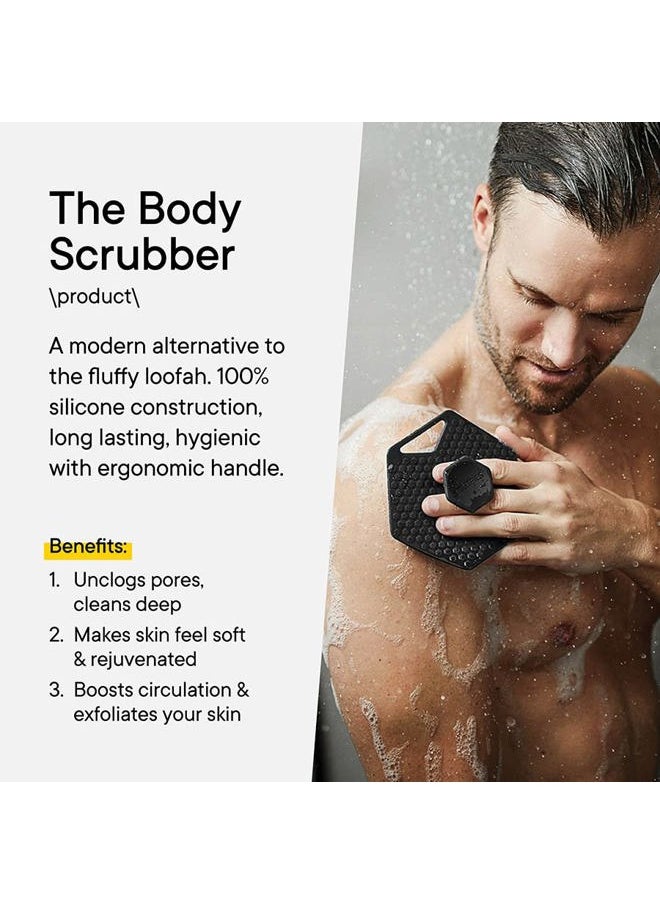 TOOLETRIES - Body Scrubber - Silicone Exfoliating Scrubber - Bathroom & Shower Accessories for Men, Travel Essentials for Men - Durable & Long Lasting Body Wash Scrubber for Men - Burgundy - Image 1