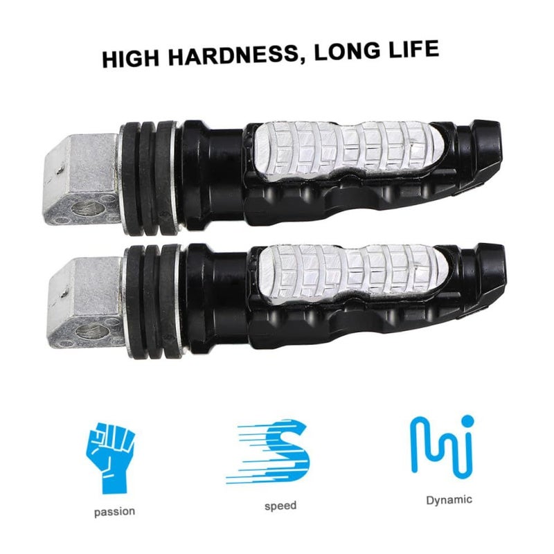 2pcs Silver Metal Motorcycle Rear Foot Pegs Footrests Universal Fit Street Cruiser Bikes Sturdy Foot Pedals - Image 5