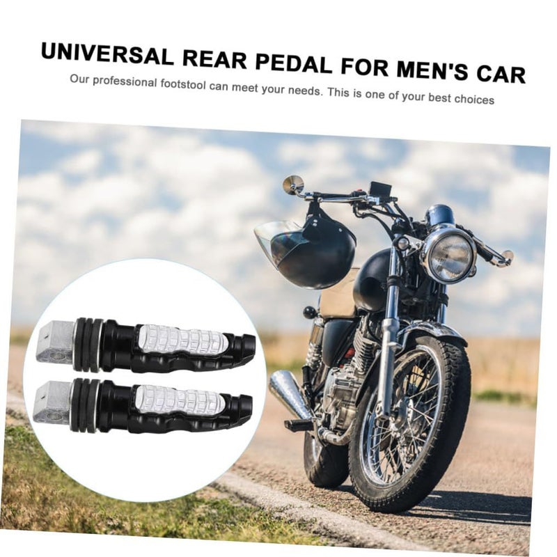 2pcs Silver Metal Motorcycle Rear Foot Pegs Footrests Universal Fit Street Cruiser Bikes Sturdy Foot Pedals - Image 4