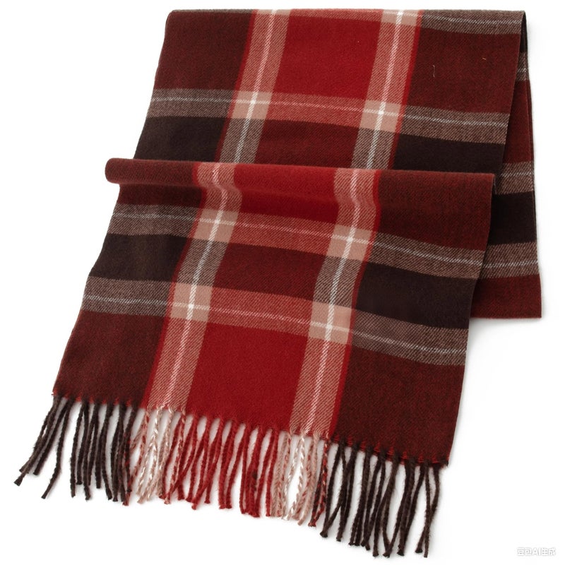 Mawjom Scottish Tartan Plaid Scarf Winter Cold Weather Faux Soft Cashmere Shawl Wrap with Fringes for Women - Image 1