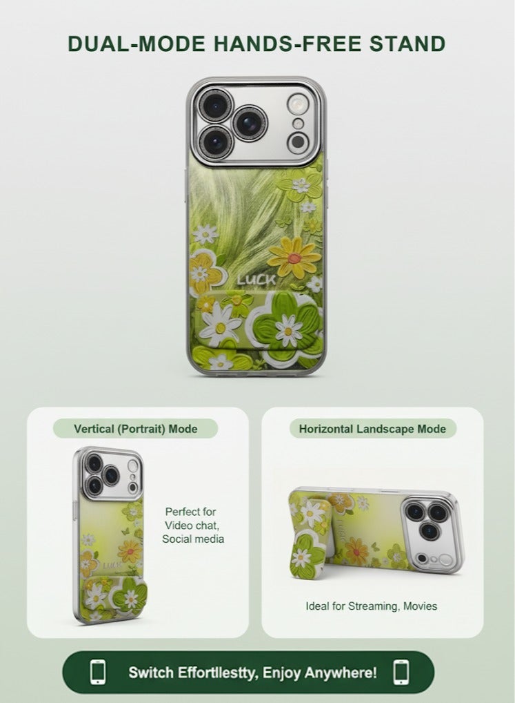 iPhone 17 Pro Case for Girl and Women, Shockproof Protective Phone Case & oil painting Flower Floral Design, Aesthetic Cute Girly Cover with stand holder from Extraordinary Designer for Women and Girl - Image 2