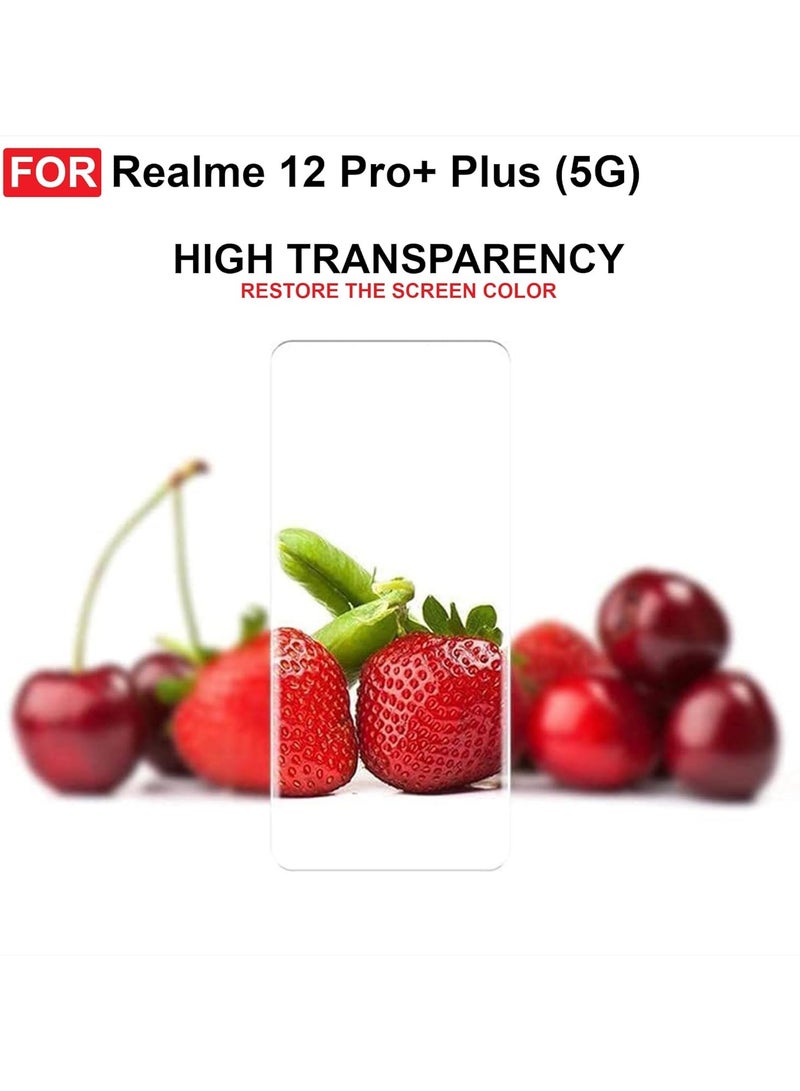 Tempered Glass for Realme 12 Pro Plus 5G / Realme 12 Pro 5G Screen Protector Full Glue Edge-to-edge 3D Curved Tempered Glass Fingerprint Compatible Anti Scratch 9H hardness for Realme 12 Pro Plus 5G - Image 3