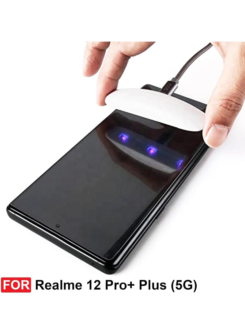 Tempered Glass for Realme 12 Pro Plus 5G / Realme 12 Pro 5G Screen Protector Full Glue Edge-to-edge 3D Curved Tempered Glass Fingerprint Compatible Anti Scratch 9H hardness for Realme 12 Pro Plus 5G - Image 2