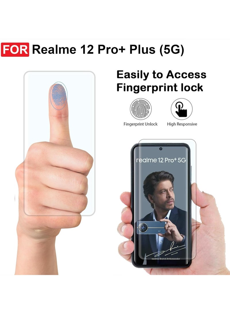 Tempered Glass for Realme 12 Pro Plus 5G / Realme 12 Pro 5G Screen Protector Full Glue Edge-to-edge 3D Curved Tempered Glass Fingerprint Compatible Anti Scratch 9H hardness for Realme 12 Pro Plus 5G - Image 4