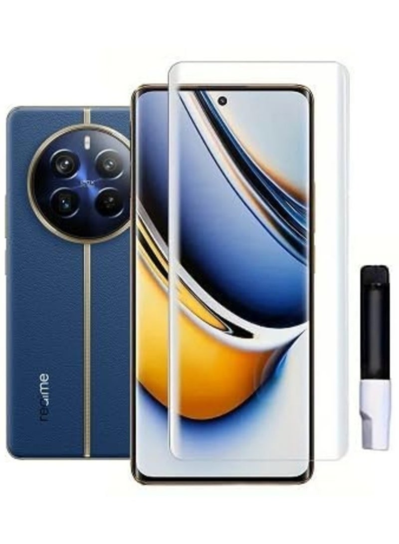 Tempered Glass for Realme 12 Pro Plus 5G / Realme 12 Pro 5G Screen Protector Full Glue Edge-to-edge 3D Curved Tempered Glass Fingerprint Compatible Anti Scratch 9H hardness for Realme 12 Pro Plus 5G - Image 1