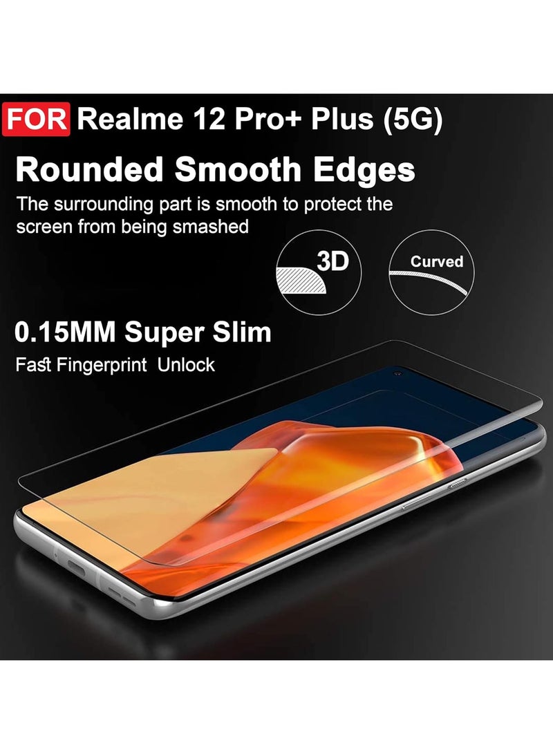 Tempered Glass for Realme 12 Pro Plus 5G / Realme 12 Pro 5G Screen Protector Full Glue Edge-to-edge 3D Curved Tempered Glass Fingerprint Compatible Anti Scratch 9H hardness for Realme 12 Pro Plus 5G - Image 5
