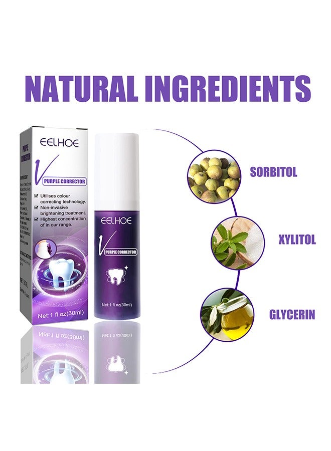 EELHOE Purple Corrector ,Teeth Whitening Toothpaste Whitening Teeth Removing Stains Odor Oral Care - Image 4