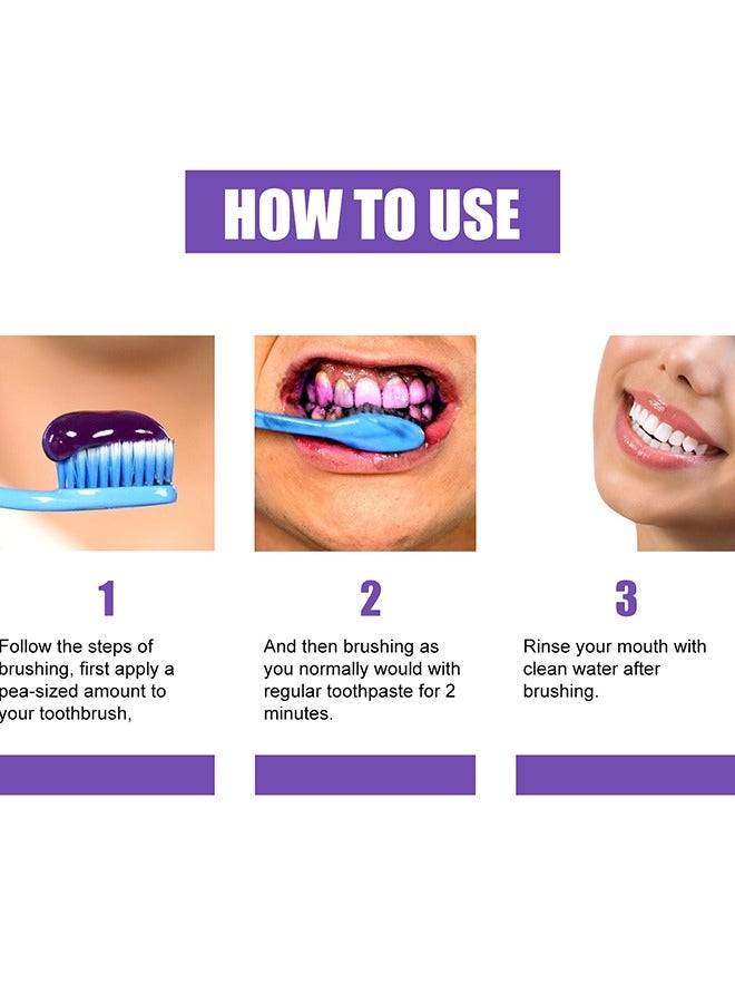 EELHOE Purple Corrector ,Teeth Whitening Toothpaste Whitening Teeth Removing Stains Odor Oral Care - Image 5