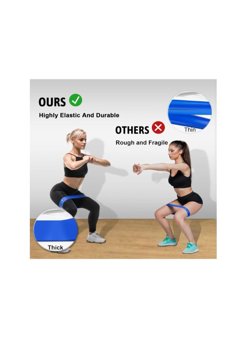 إس كي دي كي أحزمة مقاومة شديدة التحمل ومقاومة للتمزق للتمارين الرياضية، مجموعة أحزمة مقاومة رياضية بخمسة مستويات مقاومة، أحزمة تمارين متعددة الألوان للياقة البدنية الداخلية والخارجية، تدريب قوة الساق، إعادة التأهيل، اليوغا، مناسبة للبالغين من الجنسين - Image 4