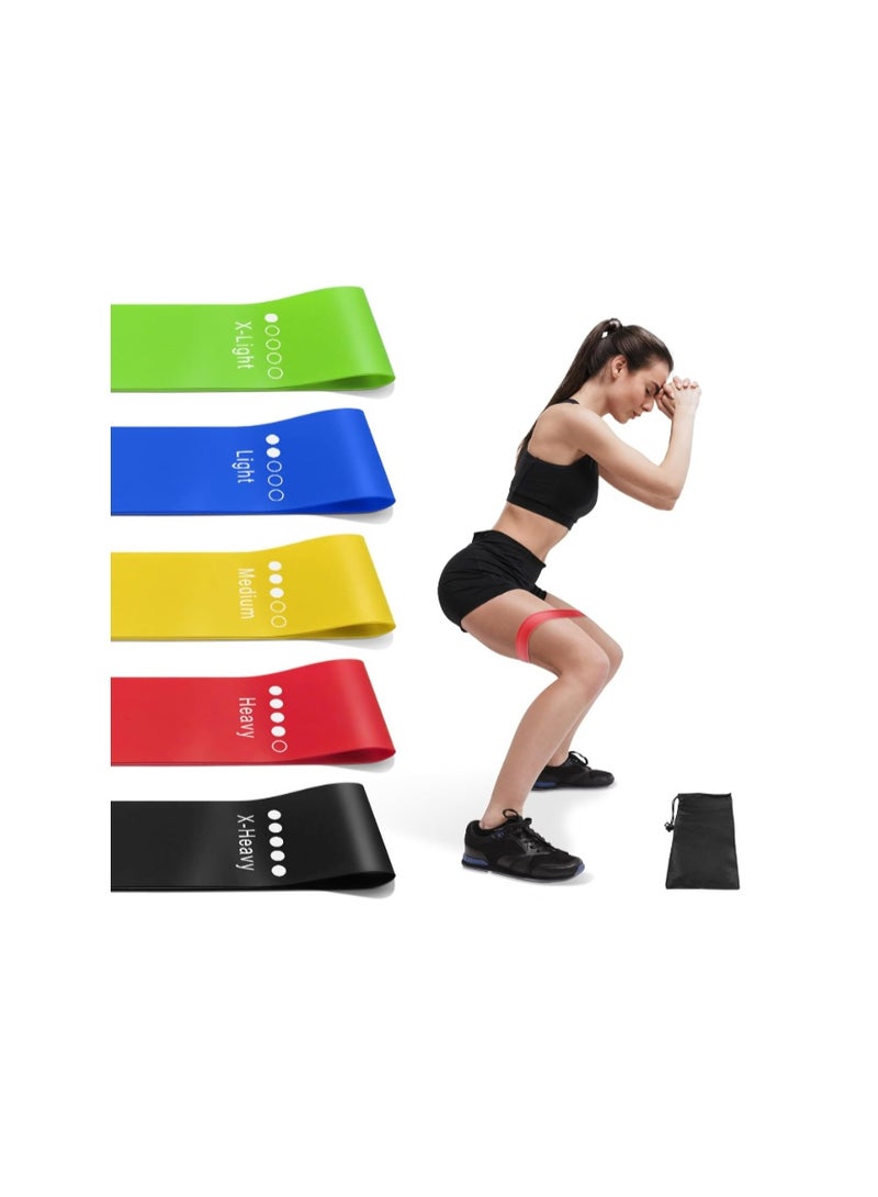 إس كي دي كي أحزمة مقاومة شديدة التحمل ومقاومة للتمزق للتمارين الرياضية، مجموعة أحزمة مقاومة رياضية بخمسة مستويات مقاومة، أحزمة تمارين متعددة الألوان للياقة البدنية الداخلية والخارجية، تدريب قوة الساق، إعادة التأهيل، اليوغا، مناسبة للبالغين من الجنسين - Image 1