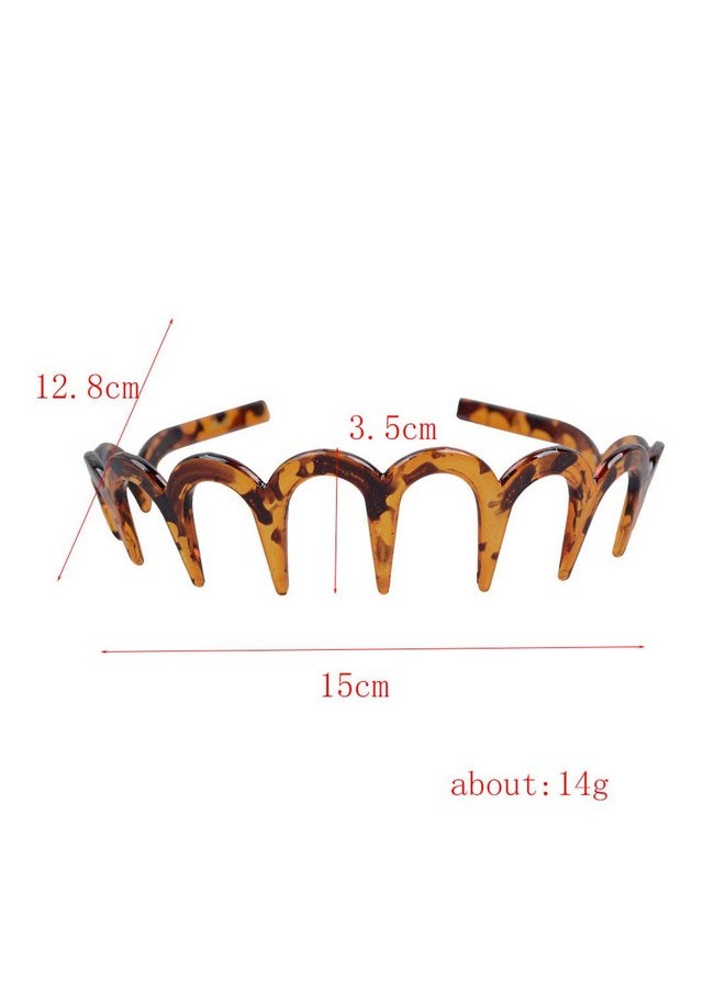 Suoirblss 3 Pcs Women And Men Fashion Zig Zag Shark Tooth Hair Comb Headwear Resin Utype Hard Headbands Highgrade Hairband Hair Accessory  - Image 2