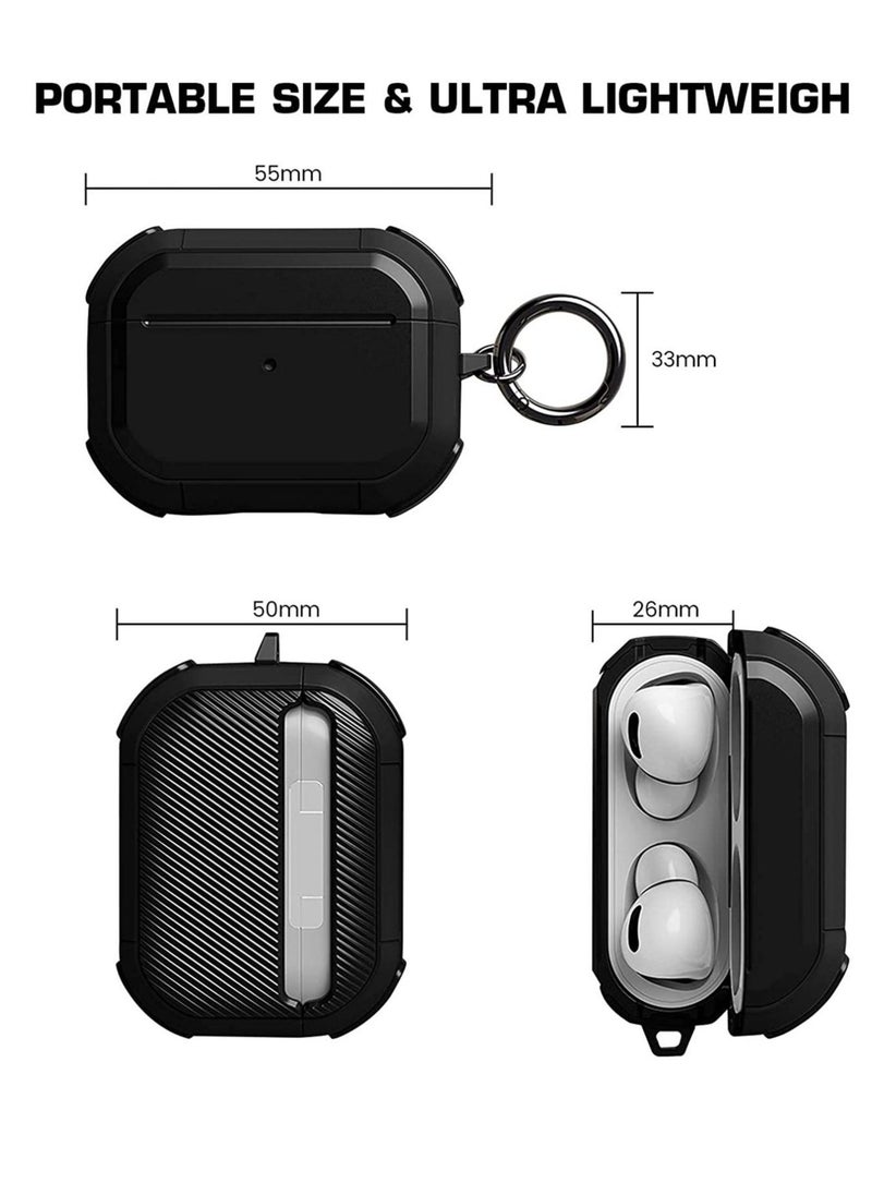 ELTRAZONE AirPods Pro Case Cover with Keychain Full Protective Shockproof Soft TPU Accessories Skin Compatible for Apple Airpods Pro Case for Women Men Girls Boys Front LED Visible - Image 2