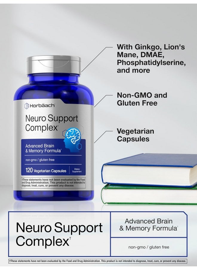 Horbaach - Horbäach Brain Supplement | 120 Capsules | with Phosphatidylserine & DMAE | Advanced Formula for Memory, Focus, Clarity | Vegetarian & Gluten Free | Neuro Support - Image 1