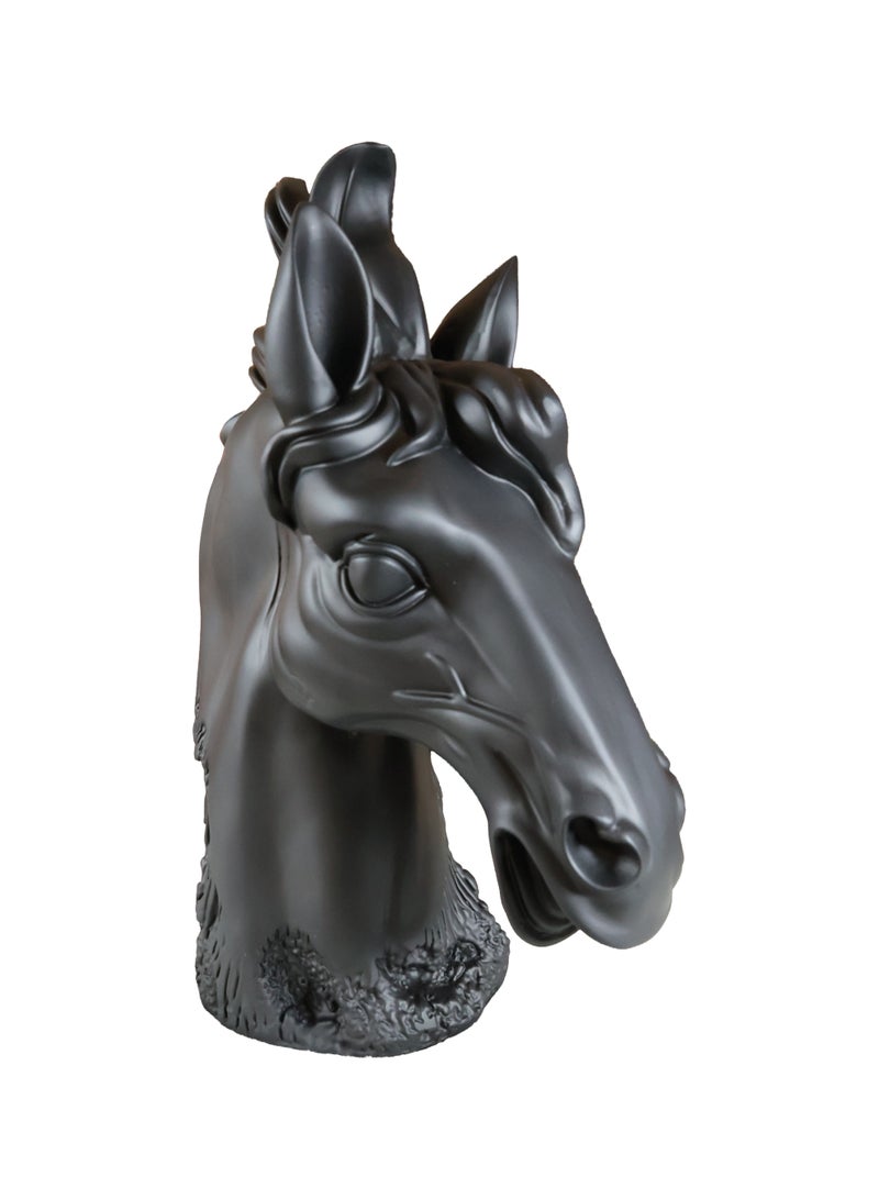 Black Majesty Horse Head Sculpture, Premium Resin, Matte Black Finish, 55x40 cm, Modern Luxury Home Decor - Image 4
