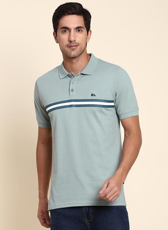 دينيس لينغو تيشيرت بولو مخطط باللون الأخضر من دينيس لينجو - Image 1