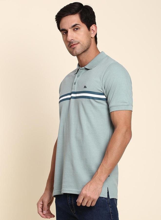 دينيس لينغو تيشيرت بولو مخطط باللون الأخضر من دينيس لينجو - Image 2