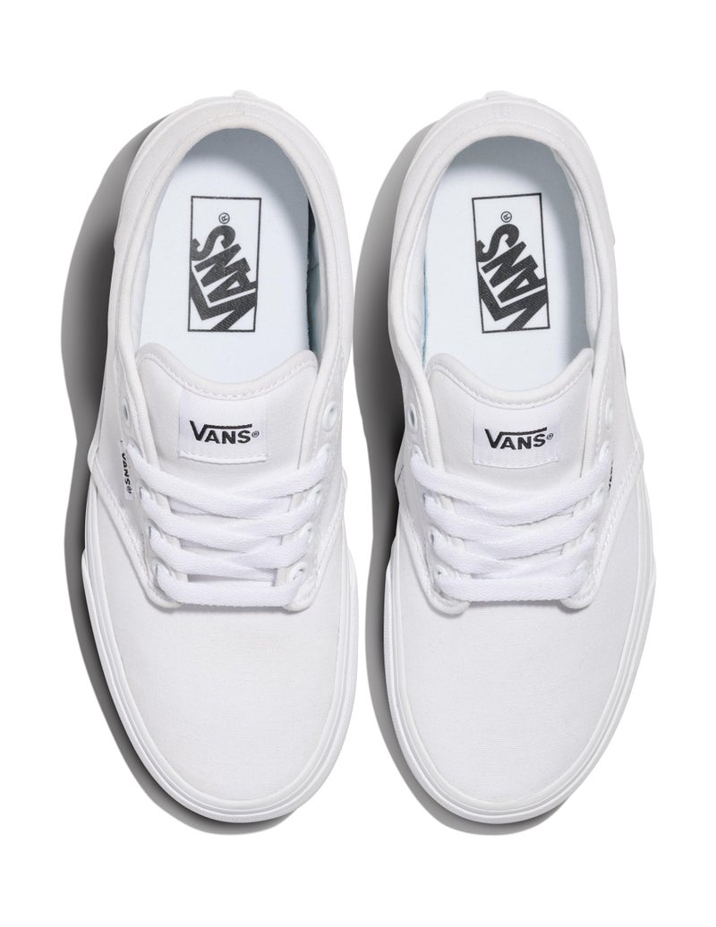 Vans Women's Atwood Shoe - Low-Top Fashion Sneakers for Work & Everyday Wear. Canvas White. 7.5 - Image 5