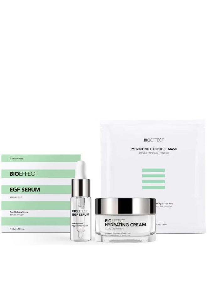 بايو إفيكت مجموعة أيقونات BIOEFFECT تتضمن مصل EGF وكريم مرطب 50 مل وقناع هيدروجيل مطبوع 25 جم - Image 1