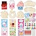 CJiangpo 24 Pack Valentines Day Dessert Wood Painting Craft Kits Valentines Cards with Watercolor Paint Bulk for Boys Girls Color Your Own Wooden Craft Kids Classroom Exchange Gift Party Favors - Image 2