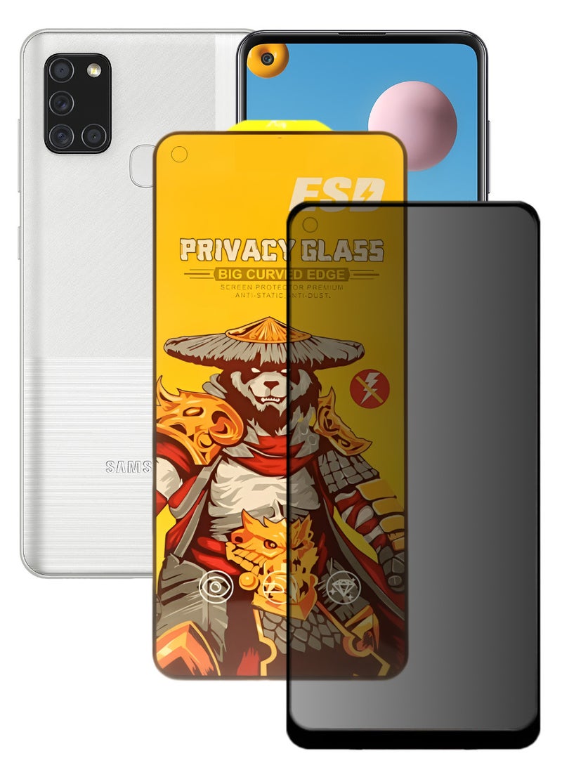 ESD Tempered Dustproof Privacy Glass Screen Protector Compatible For Samsung Galaxy A21s - Image 1