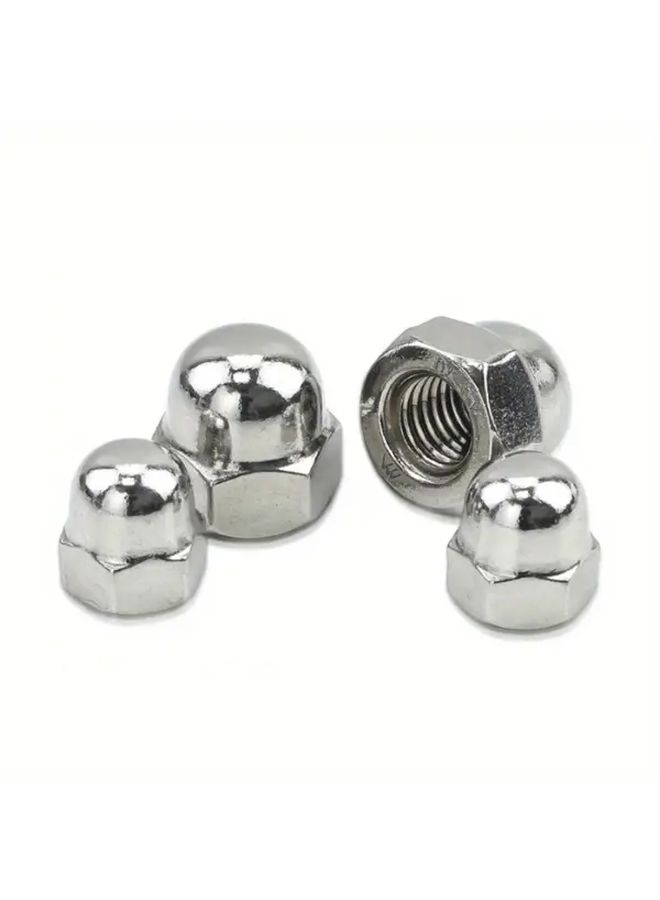 5 Pcs M8 Stainless Steel 304 Cover Nuts GB923 Spherical Cap Nuts Brushed Finish Left Hand Threads One Way Drive System Hex Nut For Screw - Image 3
