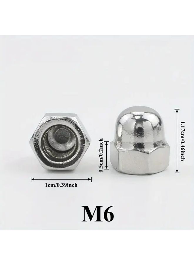 5 Pcs M8 Stainless Steel 304 Cover Nuts GB923 Spherical Cap Nuts Brushed Finish Left Hand Threads One Way Drive System Hex Nut For Screw - Image 2