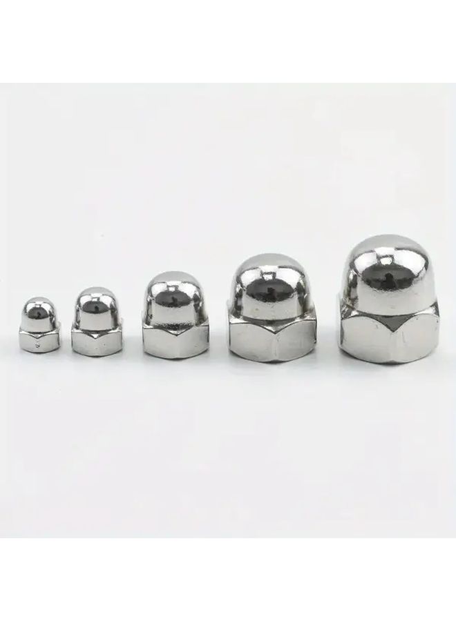 5 Pcs M8 Stainless Steel 304 Cover Nuts GB923 Spherical Cap Nuts Brushed Finish Left Hand Threads One Way Drive System Hex Nut For Screw - Image 1