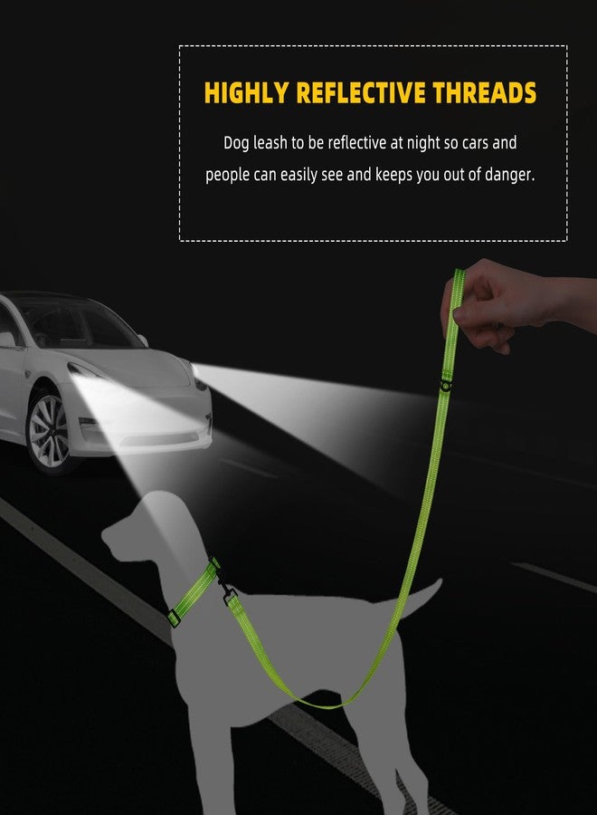 مايل هاي لايف طوق كلاب متين من مايل هاي لايف للكلاب الكبيرة والمتوسطة، طوق عاكس للضوء لضمان السلامة الليلية، أطواق قوية ومتينة للمشي والتدريب (6 أقدام × 3/4 بوصة عرض، أخضر ليموني) - Image 4