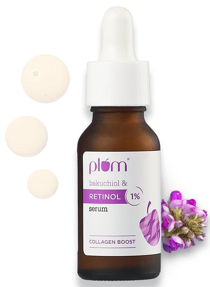 Plum 1% Retinol Anti-Aging Night Face Serum With Bakuchiol | Boosts Collagen, Reduces Fine Lines & Wrinkles | For Women & Men | Beginner-friendly | Suits all skin types | 20 ml - Image 1