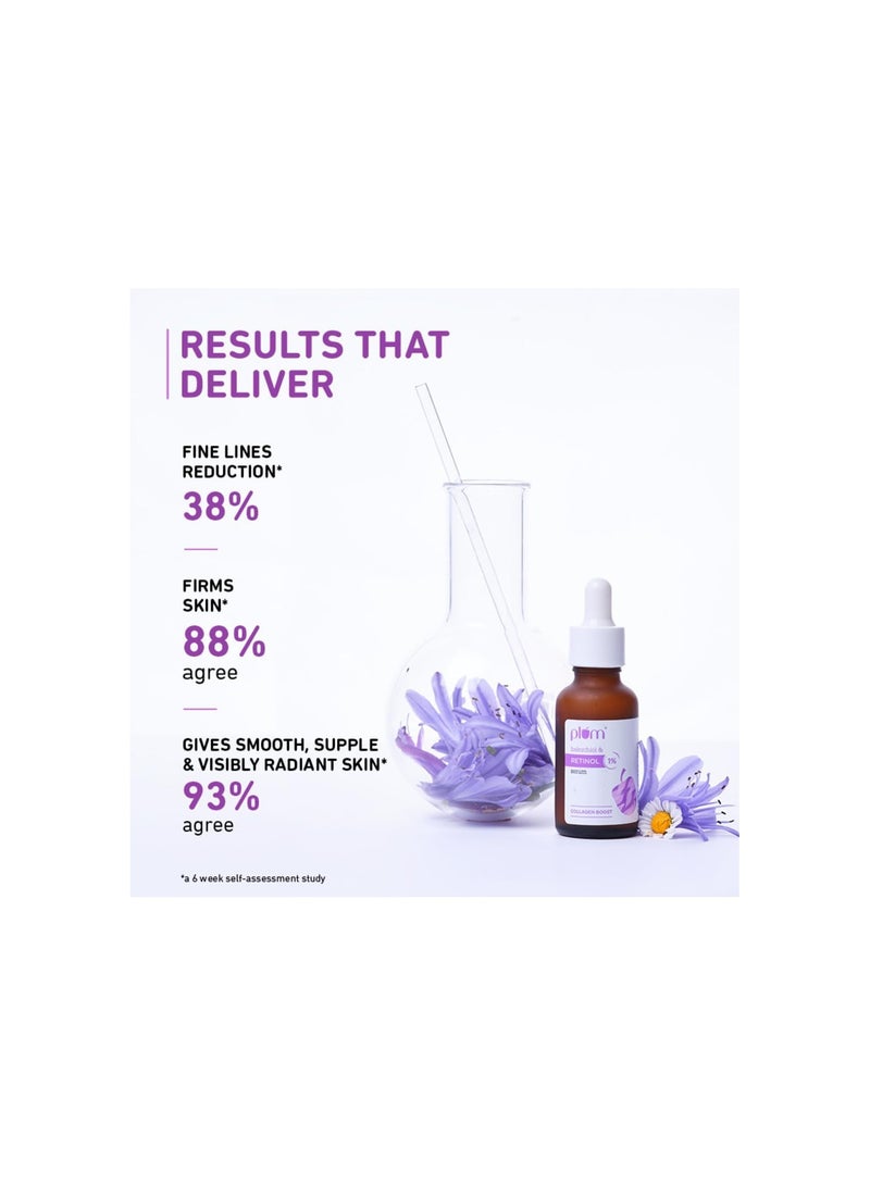 Plum 1% Retinol Anti-Aging Night Face Serum With Bakuchiol | Boosts Collagen, Reduces Fine Lines & Wrinkles | For Women & Men | Beginner-friendly | Suits all skin types | 20 ml - Image 4