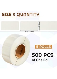 Zonon 5 Roll/ 2500 Pcs Label Protectors, Clear Label Protectors Library Labels Transparent Wafer Seal Stickers Waterproof For Classroom Protecting Barcode Package Books Numbers  - Image 2