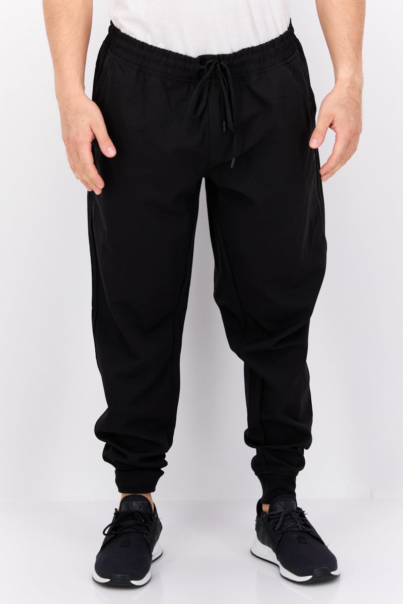 Legend Men Regular Fit Solid Jogger Pants, Black - Image 1