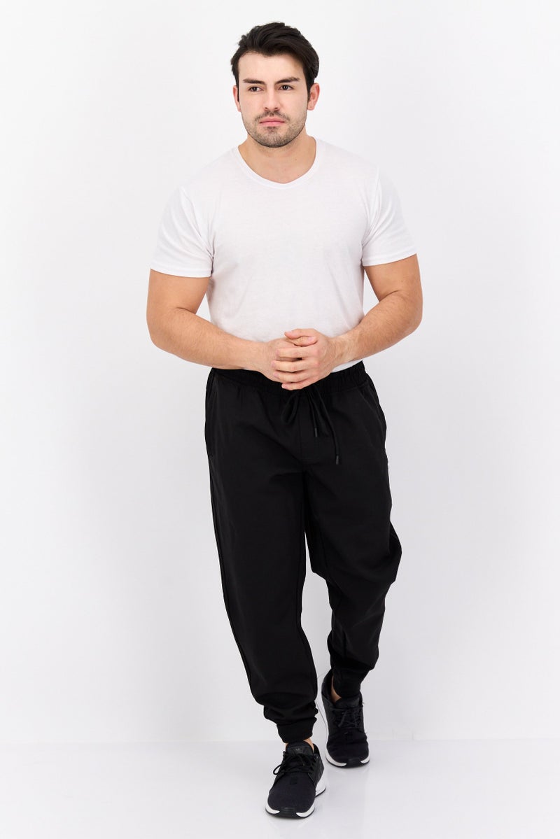 Legend Men Regular Fit Solid Jogger Pants, Black - Image 4
