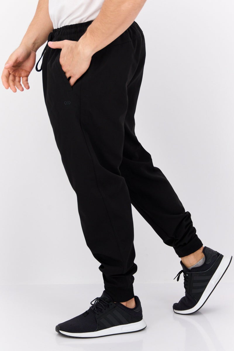 Legend Men Regular Fit Solid Jogger Pants, Black - Image 2