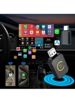 Arabest 2-in-1 Wireless CarPlay & Android Auto Adapter - Mini USB-C/USB Dongle for OEM Wired Systems, Compatible with iPhone iOS 10+ and Android 11+, Seamless Wireless Connectivity  - Image 1