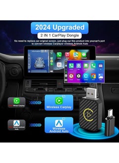 Arabest 2-in-1 Wireless CarPlay & Android Auto Adapter - Mini USB-C/USB Dongle for OEM Wired Systems, Compatible with iPhone iOS 10+ and Android 11+, Seamless Wireless Connectivity  - Image 2