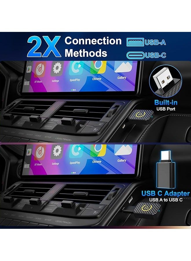 Arabest 2-in-1 Wireless CarPlay & Android Auto Adapter - Mini USB-C/USB Dongle for OEM Wired Systems, Compatible with iPhone iOS 10+ and Android 11+, Seamless Wireless Connectivity - Image 4