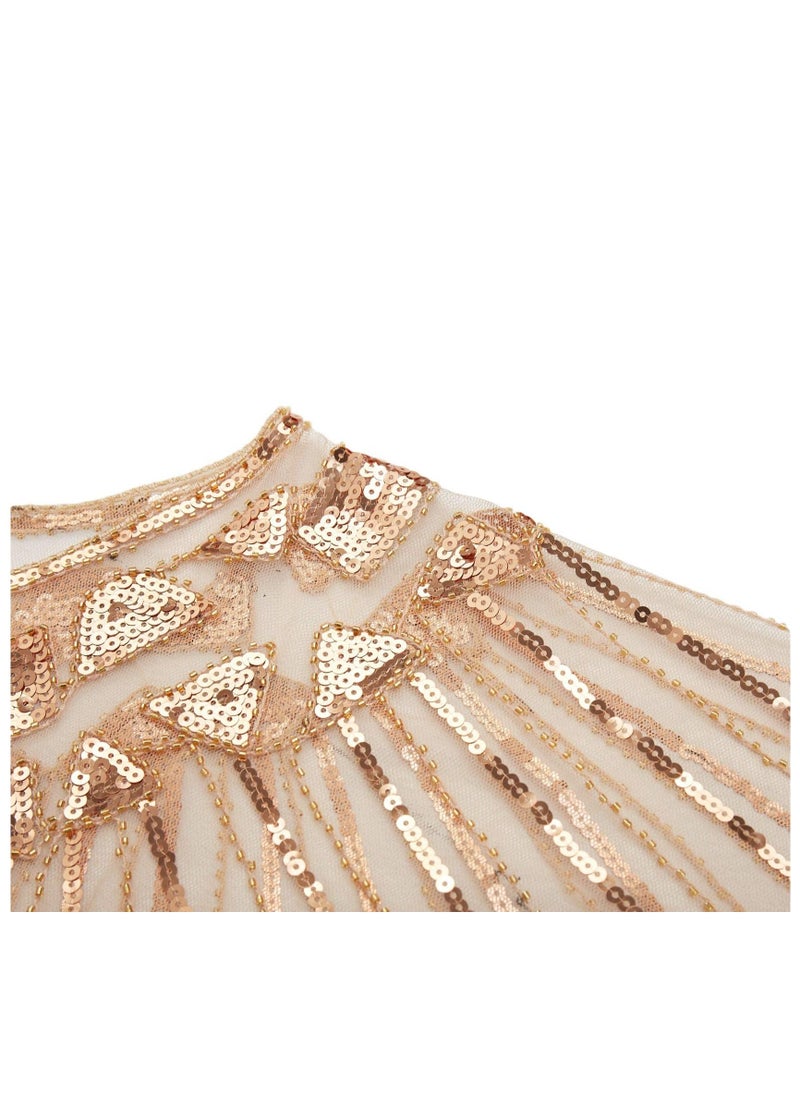 SYOSI - Sequin Beaded Art Deco Evening Cape Shawls and Wraps for Evening Dresses Party Scarf, Women's 1920s Shawl Wedding Party Shawl Scarf Buckle Weddings Accessories for Bride and Bridesmaids - Image 1