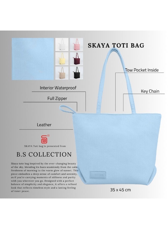 B.S COLLECTION Women's tote bag, practical and comfortable design - Babyblue - Image 3