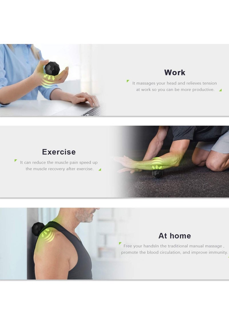 Nariele Electric Vibrating Massage Ball, Variable Speed Fitness Yoga Pilates Physiotherapy Negative Ion Massage Roller Washable Massage Ball for Muscle Recovery Myofascial Relaxation (Black) - Image 5