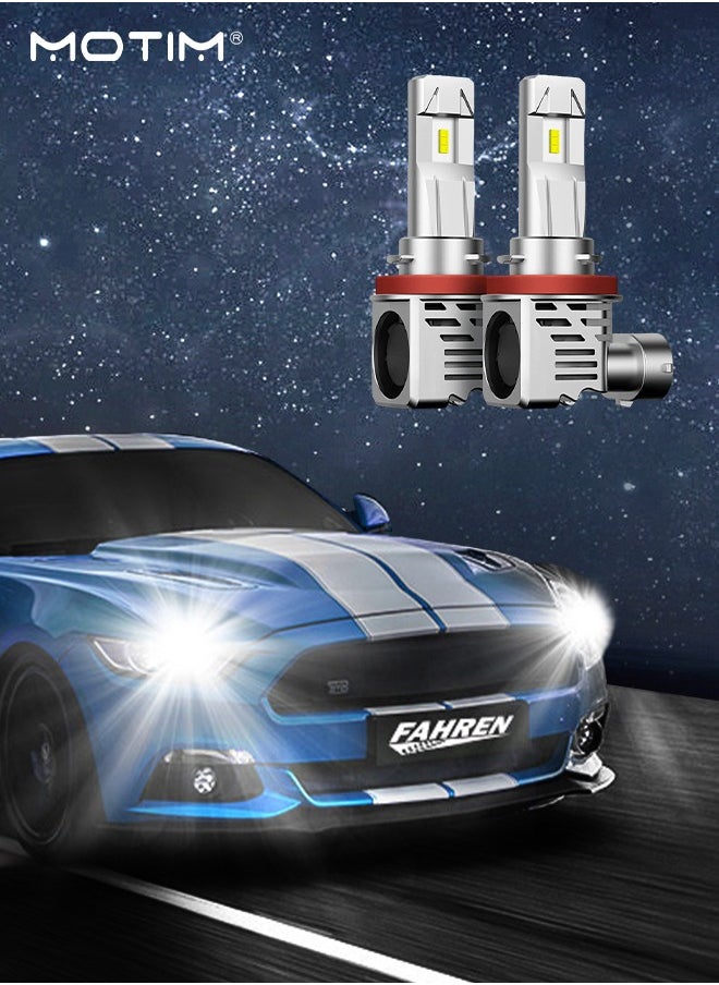 Motim M3 LED  H11 Headlight Bulbs 2PCs, 4800LM 6500K, Cool White High Brightness, Hi/Lo Beam LED Bulbs Plug and Play, Wireless Headlight LED Bulb  - Image 2