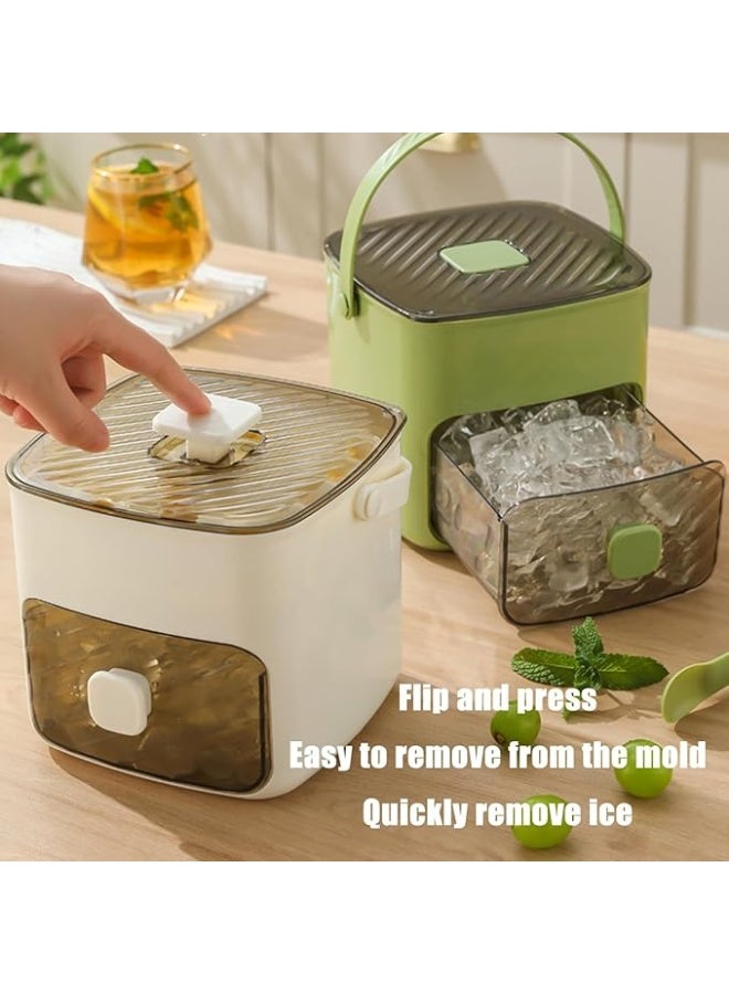 منظم  مكعبات الثلج سهلة الضغط على سطح الطاولة، 48 قطعة من الثلج مع غطاء، وصندوق ثلج وملقط، وقوالب سيليكون آمنة غذائيًا، تُطلق جميع مكعبات الثلج في ثانية واحدة،199 - Image 3