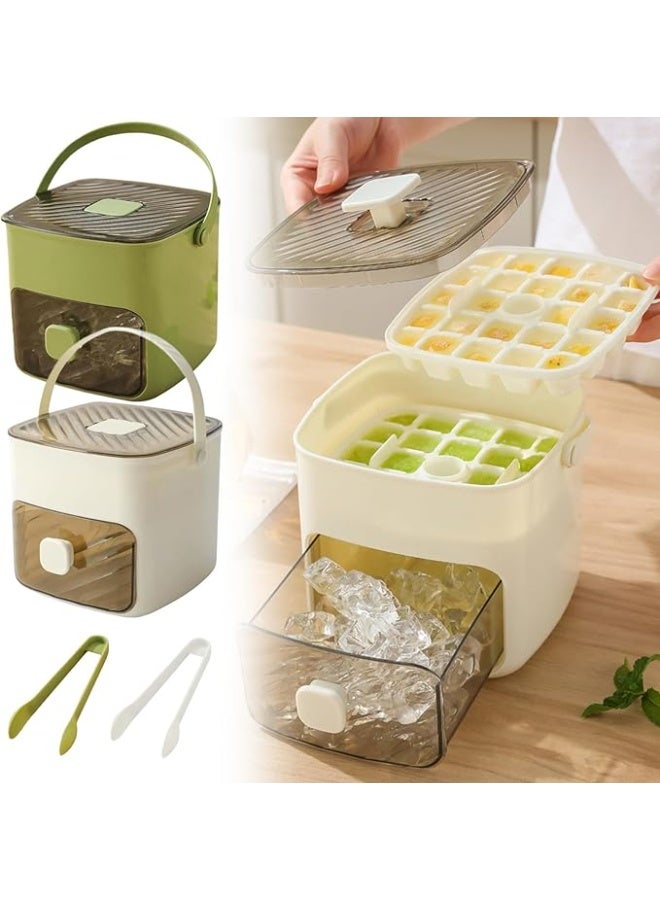 منظم  مكعبات الثلج سهلة الضغط على سطح الطاولة، 48 قطعة من الثلج مع غطاء، وصندوق ثلج وملقط، وقوالب سيليكون آمنة غذائيًا، تُطلق جميع مكعبات الثلج في ثانية واحدة،199 - Image 2