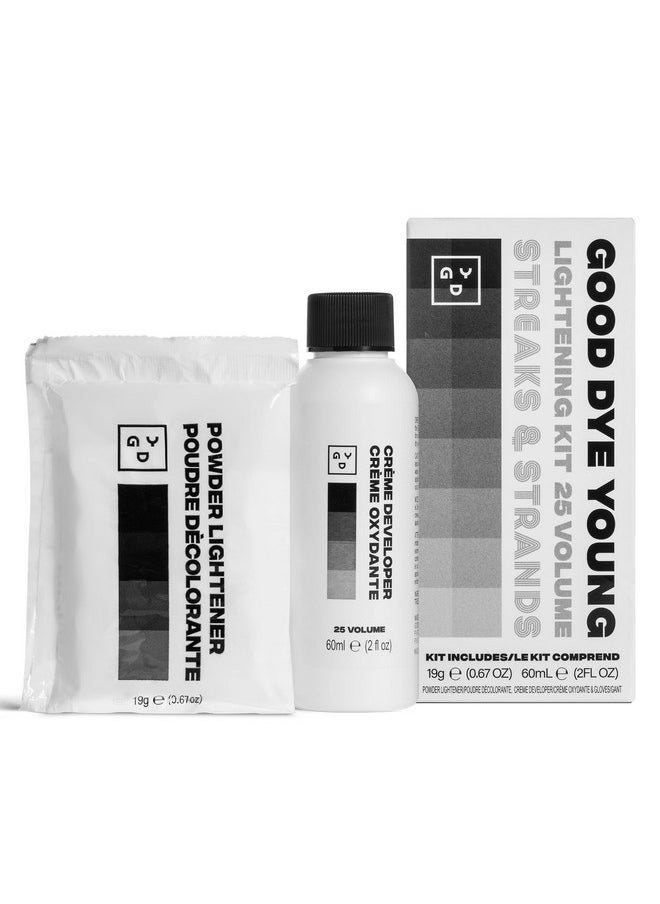 Good Dye Young Good Dye Young Hair Lightener Kit (Streaks and Strands) with Dust Free Powder Lightener & 25 Volume Developer - Moisturizing Bleaching Kit - Vegan Hair Bleach (2 oz.)  - Image 1