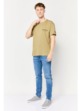 Originals by Brooklyn Cloth Men Crew Neck Short Sleeve Brand Logo T-Shirt, Olive  - Image 2