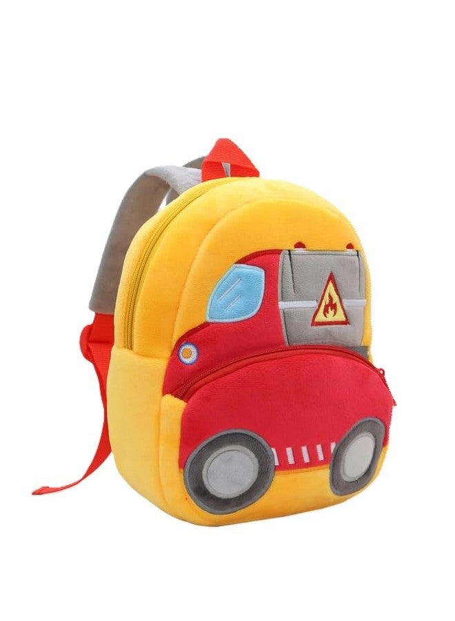 blue tree School Bag for Cute Kids for (1-6 Years), Preschool Soft Plush Oil Tanker Truck for Toddlers, Embroidery Travel Backpack for Baby Boys - Image 2