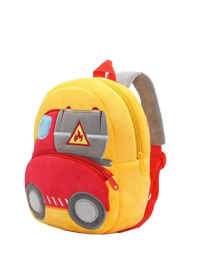 blue tree School Bag for Cute Kids for (1-6 Years), Preschool Soft Plush Oil Tanker Truck for Toddlers, Embroidery Travel Backpack for Baby Boys - Image 3